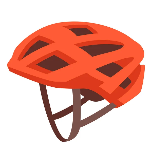 Casco de bicicleta roja, ilustración vectorial, estilo plano — Vector de stock
