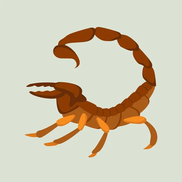 Scorpion, illustration vectorielle, style plat, profil — Image vectorielle