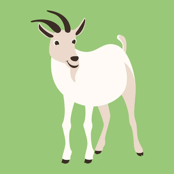 Ilustracja wektorowa Koza, płaski, profil — Wektor stockowy