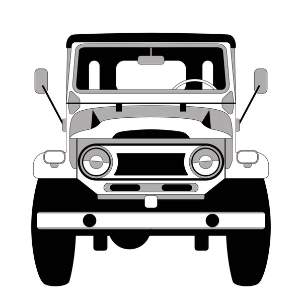 Oldtimer, Vektor-Illustration, flacher Stil, Front — Stockvektor