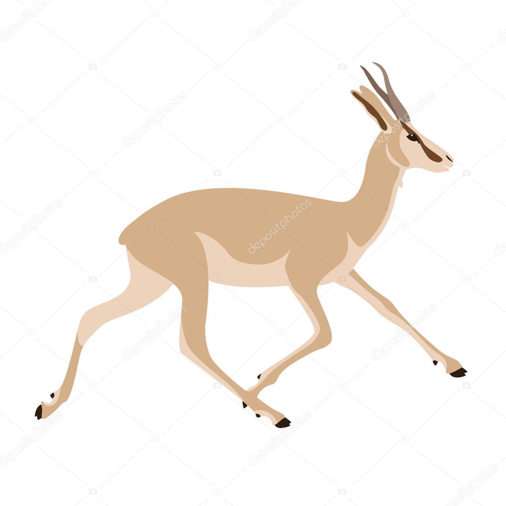 running antelope,vector illustration ,flat style, profile