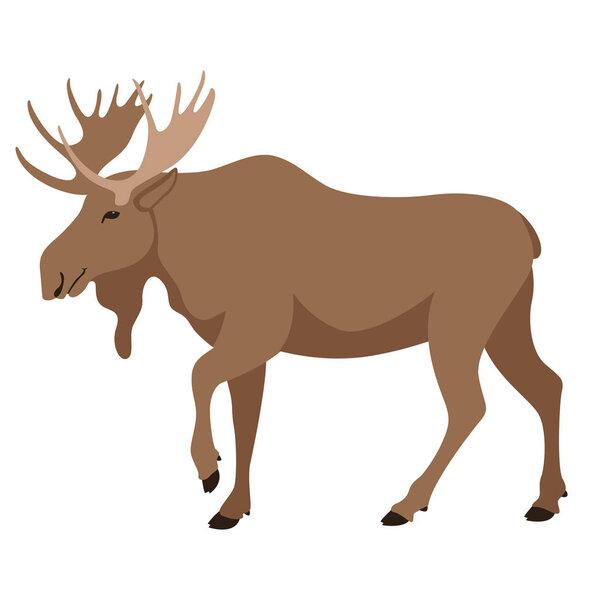 moose, vector illustration , flat style, profile 