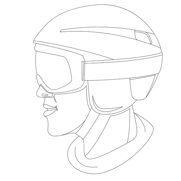 Protective helmet ,vector illustration , lining draw — Stockový vektor