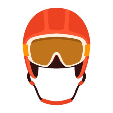 Stil, koruyucu kask, vektör çizim, düz ön