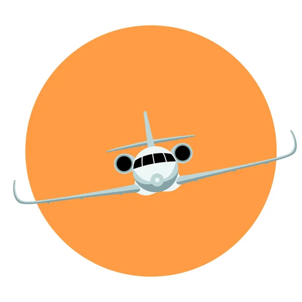 Jet plane, vector illustration, flat style, front — стоковый вектор