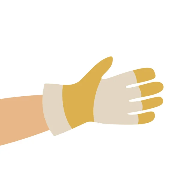 Ruce v pracovních rukavicích, vektorové ilustrace, ploché — Stockový vektor