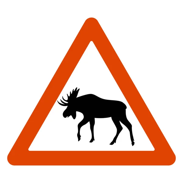 Yol işareti, yol geçiş geyik vektör — Stok Vektör