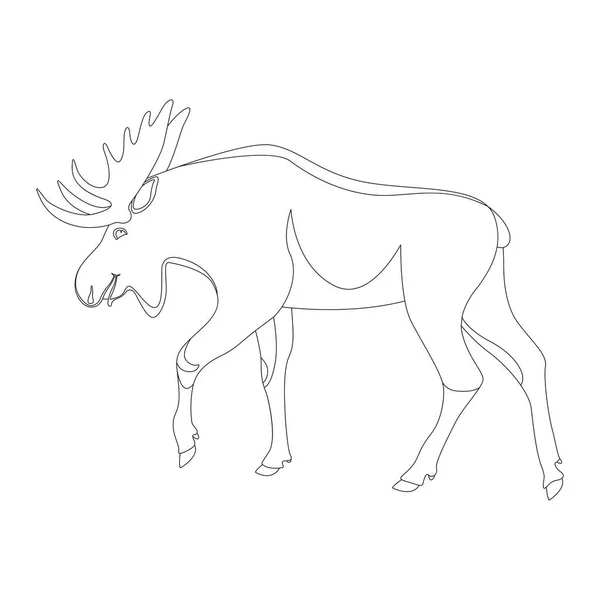 Cartoon eland, vector illustratie, voering draw, profiel — Stockvector