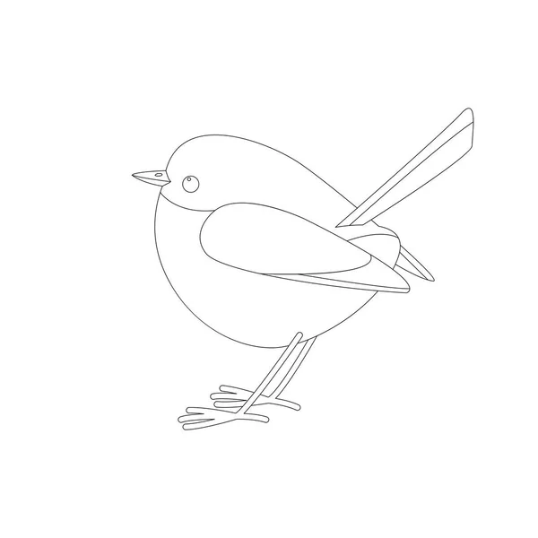 Bluebird oriental, ilustração vetorial, desenho de forro, perfil — Vetor de Stock