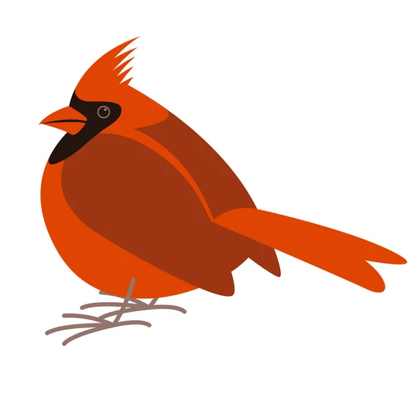 Pájaro cardinal, ilustración vectorial, estilo plano, perfil — Vector de stock
