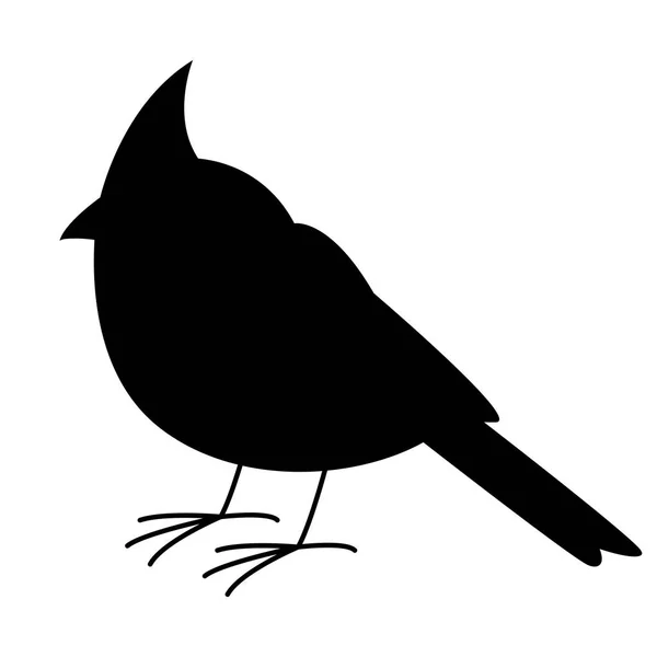 Kardinaal vogel, vectorillustratie, zwarte silhouet, profiel — Stockvector