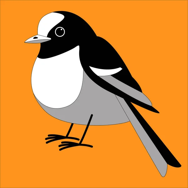 Vliegenvanger vogel, vectorillustratie, voering draw, profiel — Stockvector