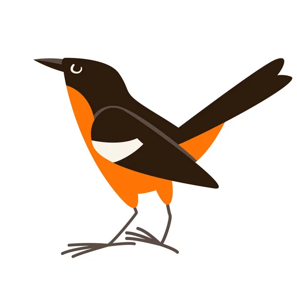 Flugsnappare fågel, vektorillustration, platt stil, profil — Stock vektor