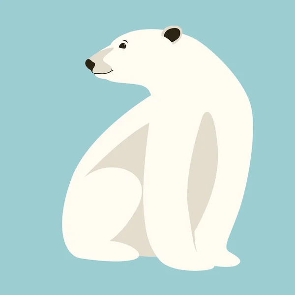Πολική Αρκούδα Απεικόνιση Διάνυσμα Επίπεδη Στυλ Πλευρά Προφίλ — Διανυσματικό Αρχείο