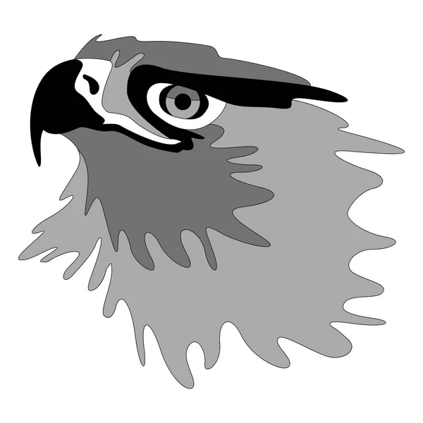 Орел Голова Векторна Ілюстрація Плоский Стиль Сторона Профілю — стоковий вектор