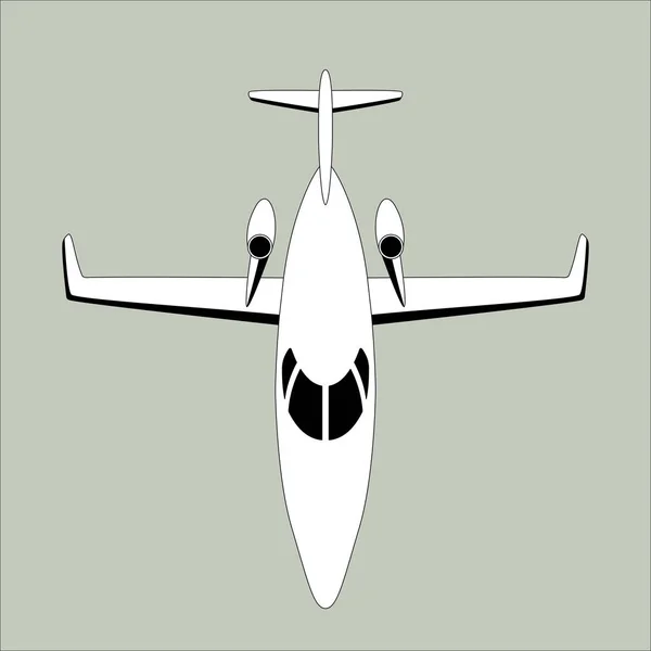 Реактивний літак, векторна ілюстрація, підкладка малюнок, спереду — стоковий вектор