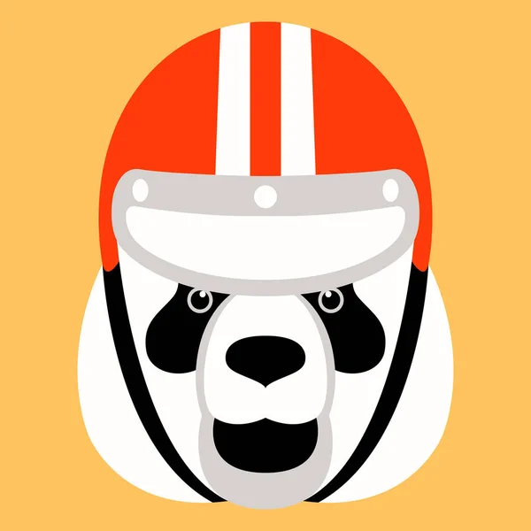 Panda hoofd in een helm, vector afbeelding, flat style, voorzijde — Stockvector