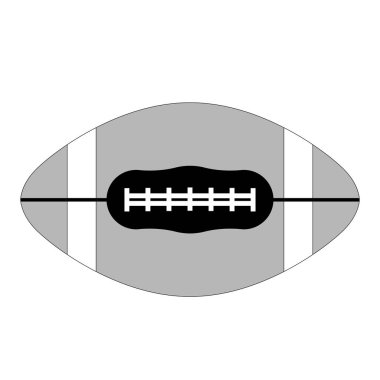 Rugby topu, vektör çizim, düz 