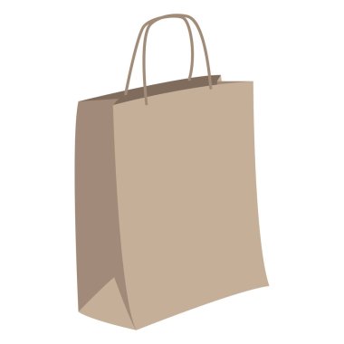 ekolojik kağıt torba, illüstrasyon, düz vektör 