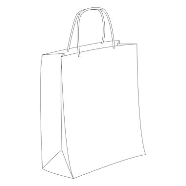 ekolojik kağıt torba, vektör çizim, astar