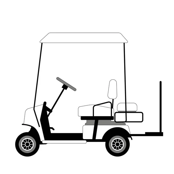 Golf elbil, vektorillustration, platta — Stock vektor