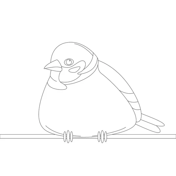 Ptak Wróbel, ilustracji wektorowych, podszewki narysuj, — Wektor stockowy