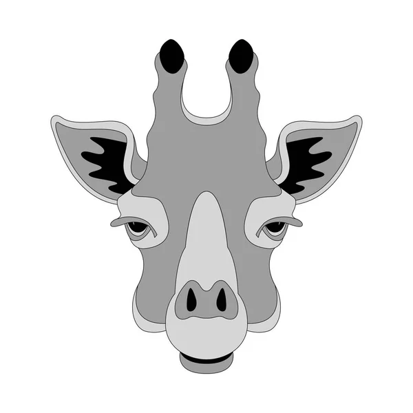 Faccia giraffa, illustrazione vettoriale, vista frontale , — Vettoriale Stock