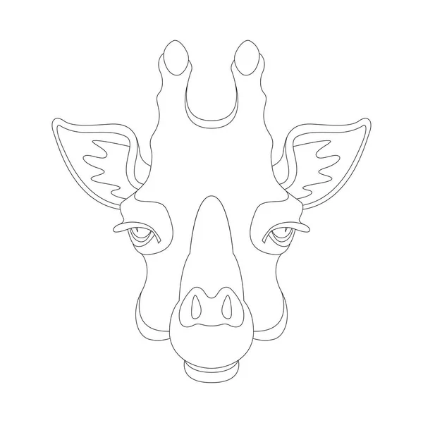 Giraffe  face, vector illustration ,  front view, — Stock Vector