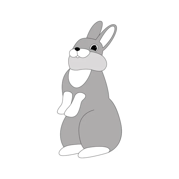Coniglio dei cartoni animati, illustrazione vettoriale, piatto — Vettoriale Stock