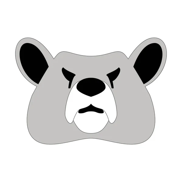 Cara de oso, ilustración vectorial, vista frontal , — Vector de stock