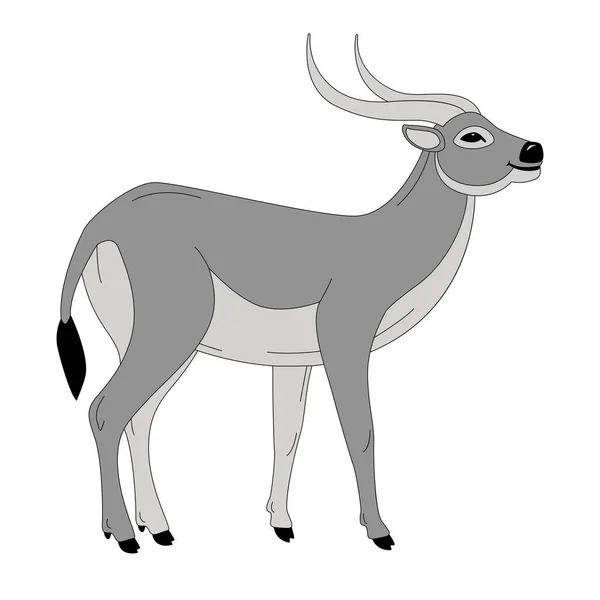 Antilopen, vectorillustratie, profiel weergave, — Stockvector