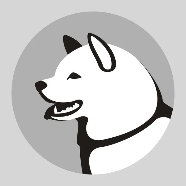 Hlava psa Akita, vektorové ilustrace, profil — Stockový vektor