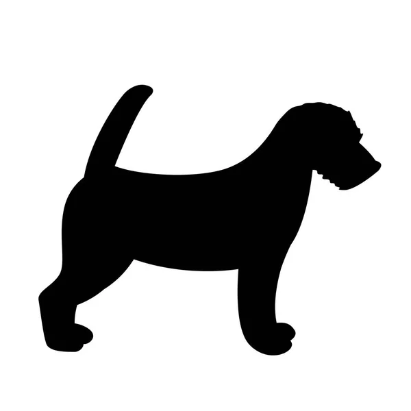 Terrier Jack Russell cachorro, vector de ilustración, silueta — Vector de stock