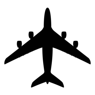 büyük yolcu uçağı, vektör çizim, 