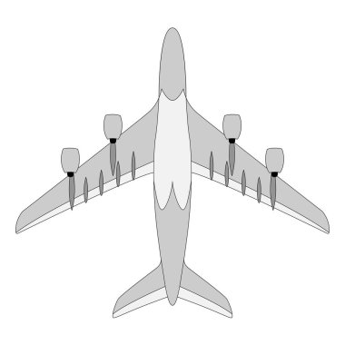 büyük yolcu uçağı, vektör çizim, 
