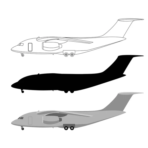 Gros aéronefs de transport, illustration vectorielle , — Image vectorielle