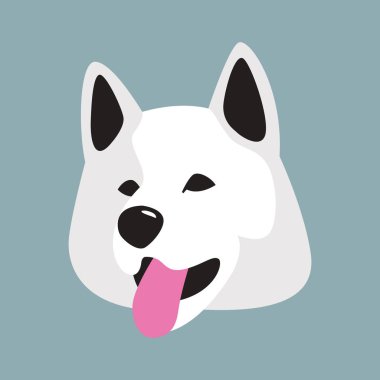 Akita köpek, vektör çizim kafa,