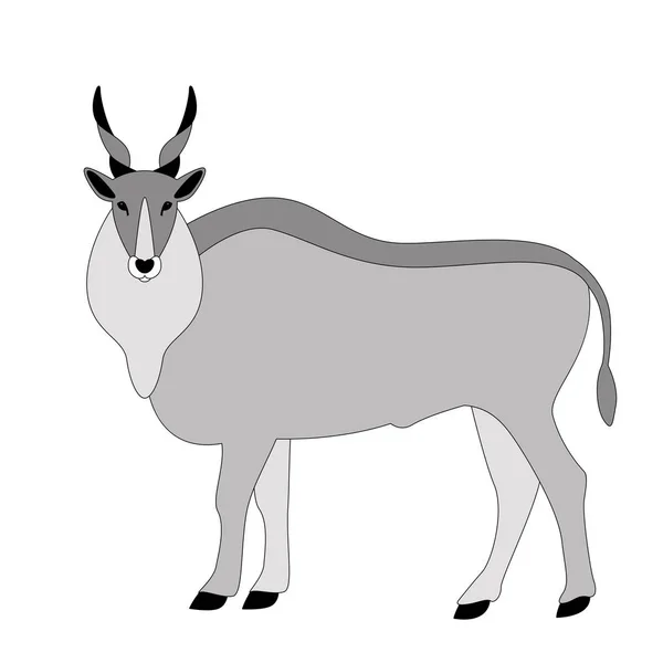 Antelope, vector illustration,  lining draw, — Stock Vector
