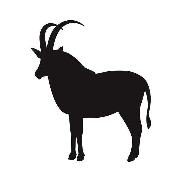 Antilope vettoriale illustrazione, silhouette nera — Vettoriale Stock