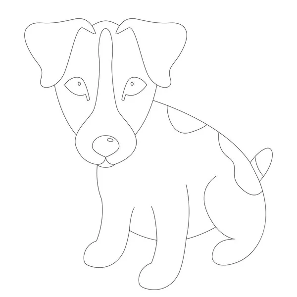 Russell Terrier köpek yavrusu, vektör çizim, — Stok Vektör