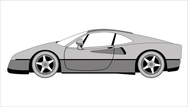 Sportbil, vektorillustration, profil sida, — Stock vektor