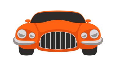 kırmızı spor araba, vektör çizim, düz stil