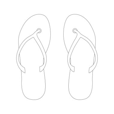 parmak arası terlik, vektör çizim, çizim astar