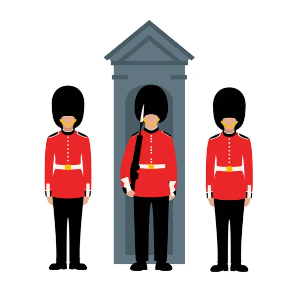 Queen's Guard, vectorillustratie, vlakke stijl — Stockvector