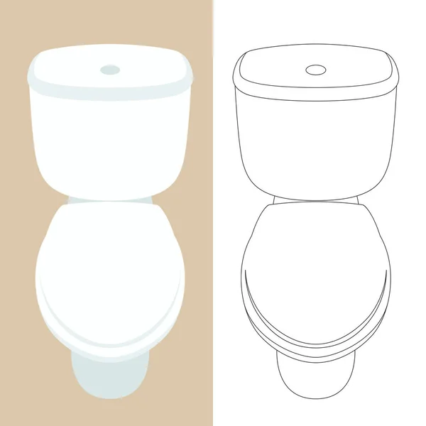 Toilettenschüssel, Vektorillustration, flacher Stil — Stockvektor