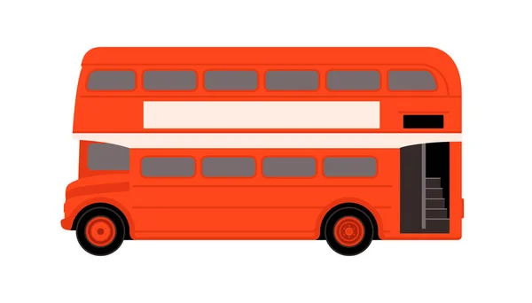 Röd london buss, vektorillustration, profil — Stock vektor