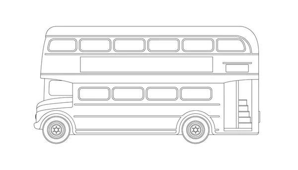 Лондонский автобус, векторная иллюстрация, вид профиля — стоковый вектор