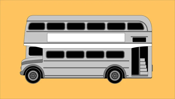 Bus london, gambar vektor, profil - Stok Vektor