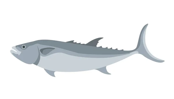 Poisson de mer, illustration vectorielle, vue de profil — Image vectorielle