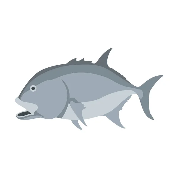 Peixe-marinho, ilustração vetorial, visualização de perfil — Vetor de Stock